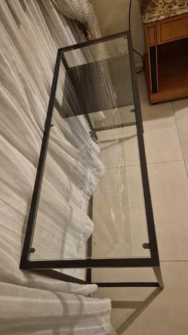 Modern Glass-Top Console Table with Storage Shelf - photo 2 of 4