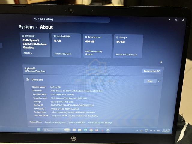 Laptop HP 15S NOTEBOOK R3 - photo 4 of 6