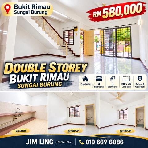 [Below Market, Gated & Guarded] 2 storey Bukit Rimau, 20x70 1