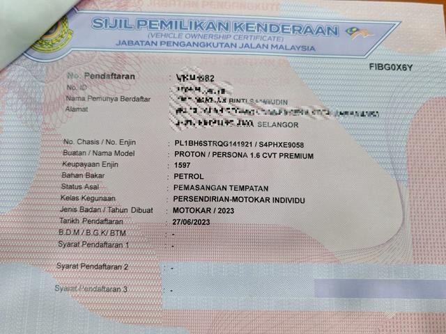 2023 MAX LOAN Proton PERSONA F/L 1.6 PREMIUM (A) - 2