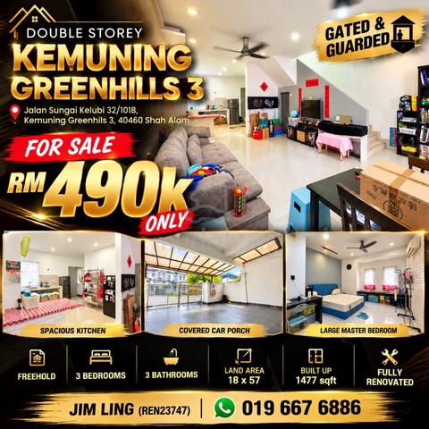 HOT DEAL! Double Storey Kemuning Greenhills 3, Kota Kemuning 1