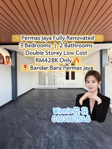 Permas Jaya 美美全装修 Low Cost House ☘️🔥 全扩建 3房2厕 1