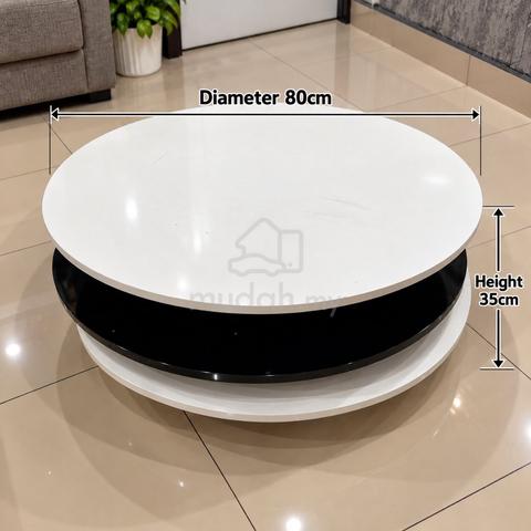 Used 3-Tier Round Living Room Coffee Table 80x35cm - photo 2 of 2