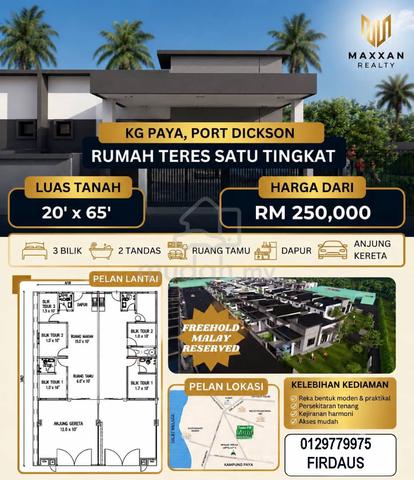 Teres Setingkat Mampu Milik Jenis RMM di Kampung Paya Port Dickson 1
