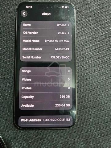 used iPhone 15 pro max 256gb silver - photo 2 of 6