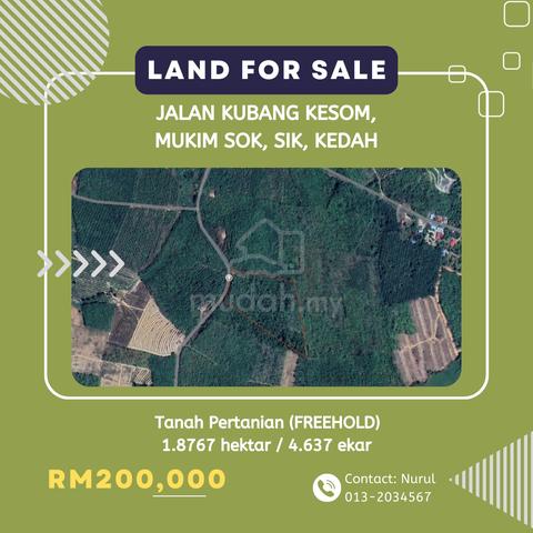 [RAPAT JALAN] Tanah Pertanian di Kubang Kesom, Sik, Kedah FOR SALE 1