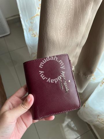 KATE SPADE bifold burgundy - Bags & Wallets for sale in Muar, Johor