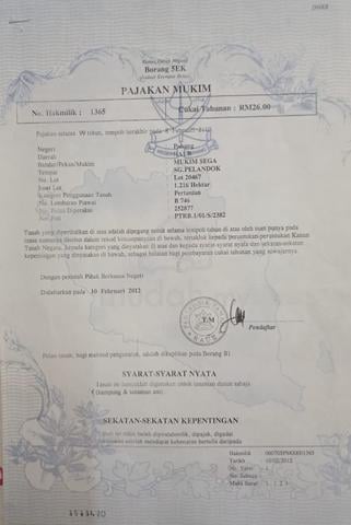 Tanah Pertanian Untuk Dijual – Sungai Pelandok, Raub, Pahang

 1