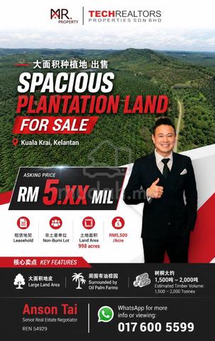 LARGE LAND AREA Plantation Land Kuala Krai, Kelantan FOR SALE 1