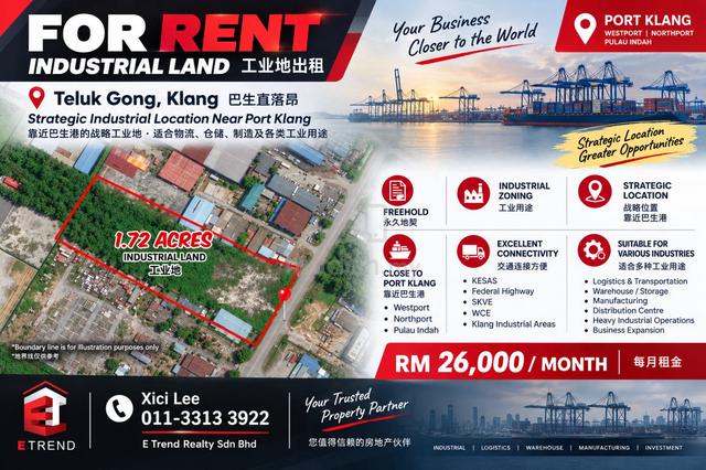 Teluk Gong  Klang Industry Land For Rent 1