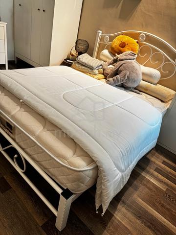 Queen Steel Bed Frame and Mattress - photo 2 of 3