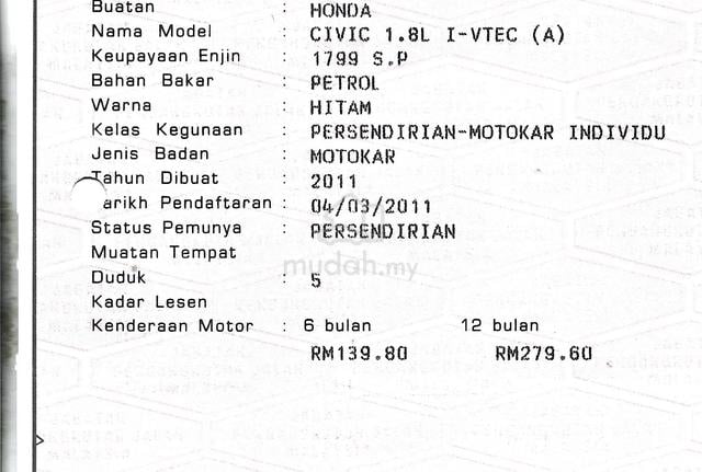 CASH OTR Honda CIVIC 1.8 S-L IVTEC (A)1THN WARANTY - 2