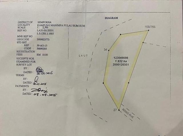 land for sale pulau bum bum(prime location) 1