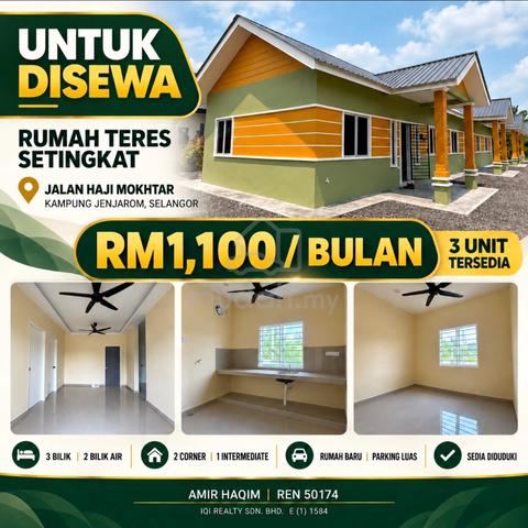 RUMAH BARU! Teres Setingkat Jalan Haji Mokhtar @ Jenjarom 1