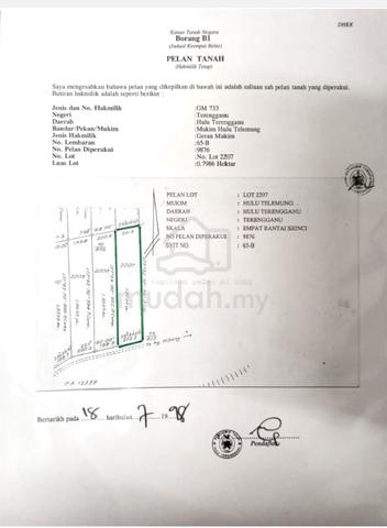 Tanah kebun untuk dijual terengganu 1