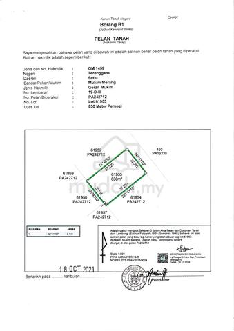 Tanah Lot Banglo Besar 827mps Merang, Setiu Untuk Dijual 1