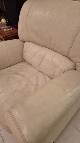 Cream Leather Single-Seater Sofa / Armchair - photo 3 of 6