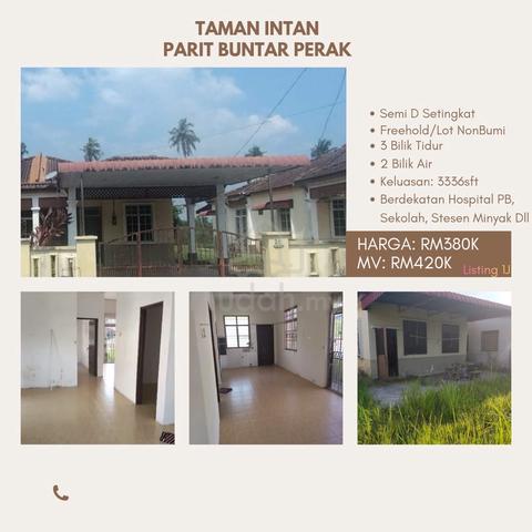 SEMI D TAMAN INTAN PARIT BUNTAR BOLEH FULL LOAN BOOKING 1k ONLY 1
