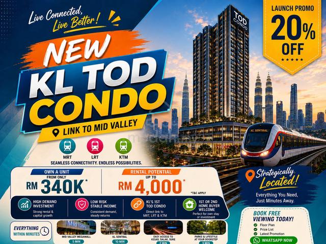 Sabahan Sarawakian INVESTOR ! DUAL KEY 2 Room Beside LRT/MRT FURNISH ! 1