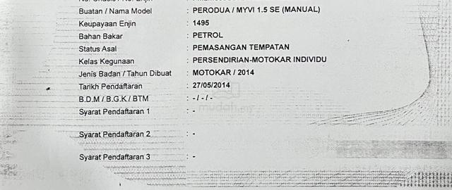 2014 Perodua MYVI 1.3 SE (M) [SERVICE RECORD] - 2