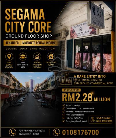 Segama KK City, Ground Floor Shoplot with Tenancy 1