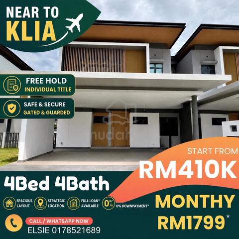 Monthly RM1.8K | FREEHOLD Double storey  | Full Loan | 58K cashback 1