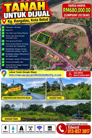 Tanah highway Ranau Bypass kg. Rangalau Kota Belud 1