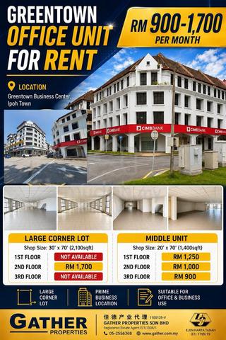 Greentown Office Unit For Rent, Ipoh 1