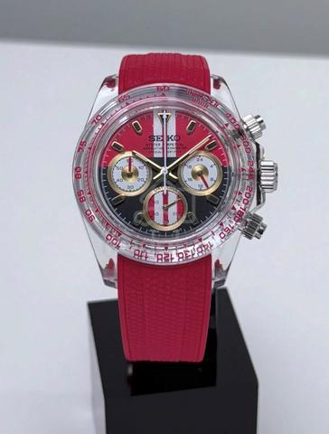 Custom S. Mod 39mm Racing Red Clear Plastic - photo 5 of 6