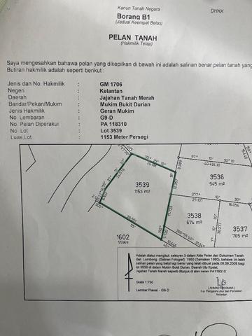 Tanah Murah 12500kps area Tanah Merah 5