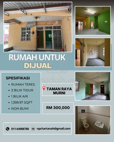 Rumah Untuk Dijual Taman Raya Murni 1