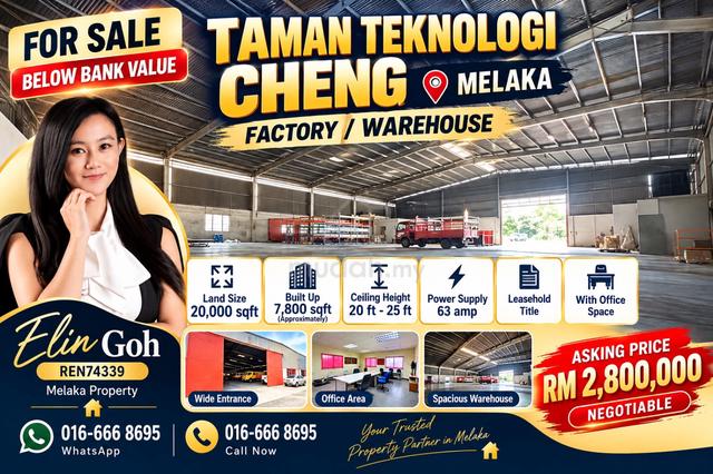 Melaka Cheng 20000 sqft Factory Warehouse Below Bank Value 1
