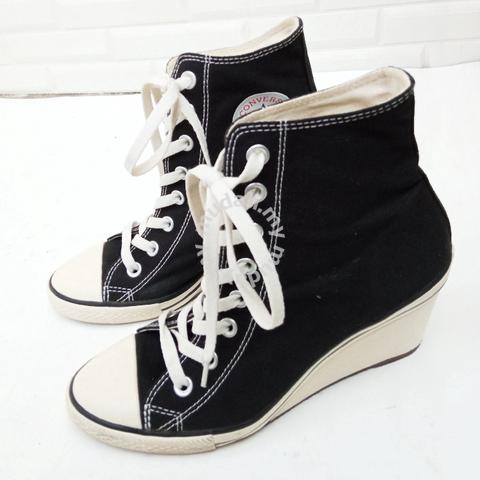 wedges sneakers converse black