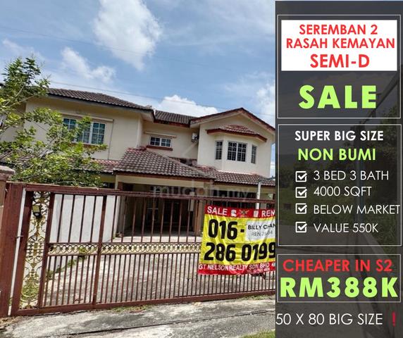 388k Now.!! CHEAPER RASAH KEMAYAN DOUBLE STOREY AT Seremban S2 1