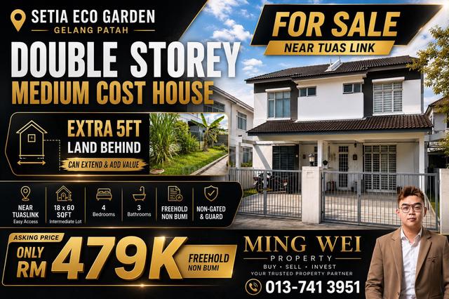Setia Eco Garden 2storey MediumCost House GP Extra 5ftland extend Sale 1