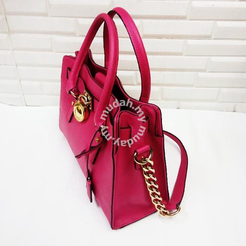 Amazoncom Michael Kors Hamilton Medium Vanilla MK Signature Pink Satchel  Crossbody Handbag  Clothing Shoes  Jewelry