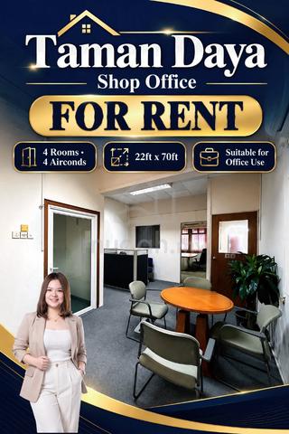 Taman Daya Shop Office for rent near Mount Austin| Kangkar Tebrau 1