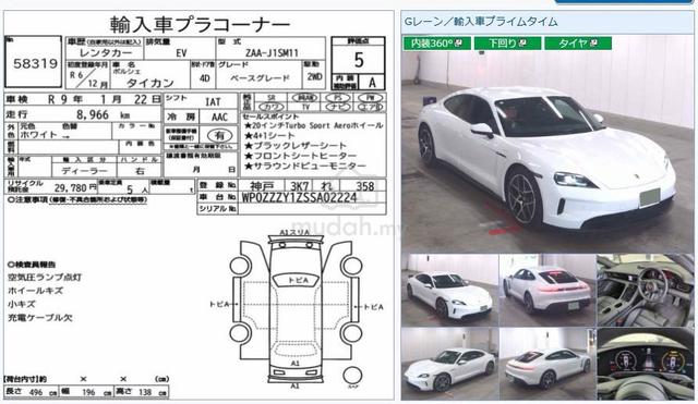 2024 Porsche TAYCAN Base PFB+ JAPAN Grade-5A Unreg - 2