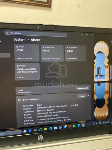 HP Laptop 15 | Ryzen 5 7430U | 16GB RAM | LIKE NEW - photo 5 of 6