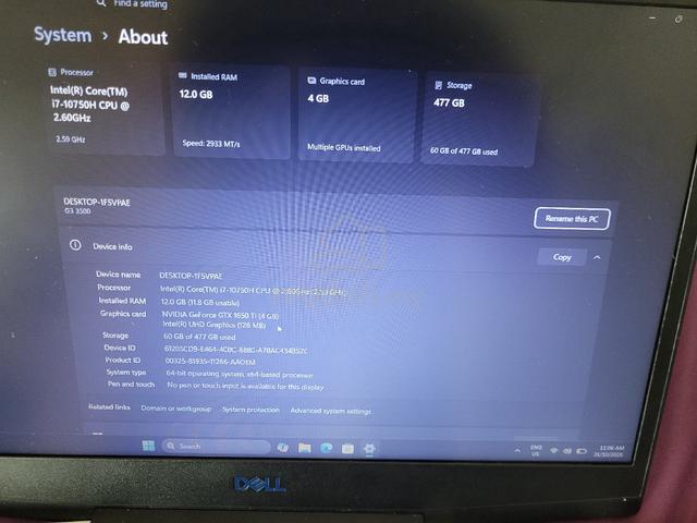 DELL G3 3500 Gaming Laptop Nvidia Autocad - photo 4 of 4