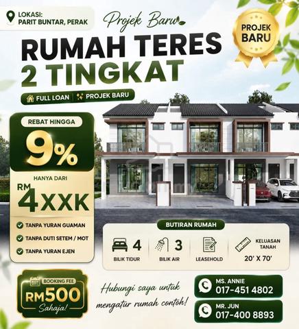 Full Loan_Rumah Baru_2 Storey Teres at Parit Buntar near Nibong Tebal 1