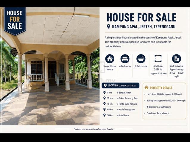 Kampung Apal, Jerteh, Terengganu – Residential House with Land 1