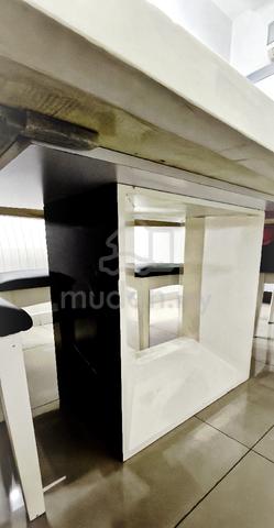 6ft Synthetic Marble Dining Table + 6 Solid Wood C - photo 3 of 3