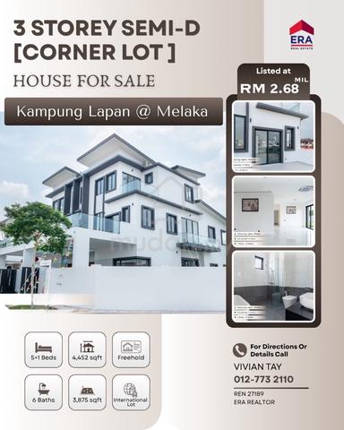 Kenanga Villa@ Kampung Lapan, Melaka City, Semi-D House For Sale 1