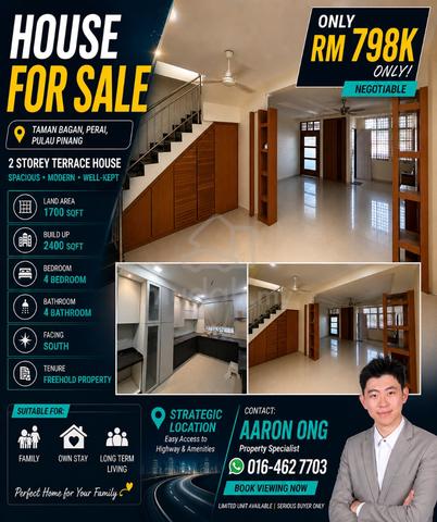 Taman Bagan Butterworth Double Storey Terraced House For Sale!!! 1