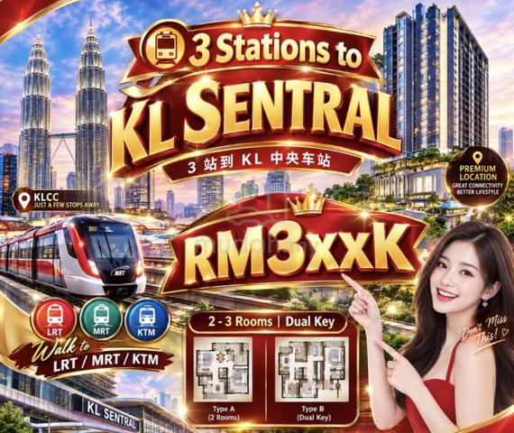 KLCC TRX View【 LRT/MRT Salak Selatan - 2 stations to KL Sentral 】2 -3 Rooms / Dual Key 1