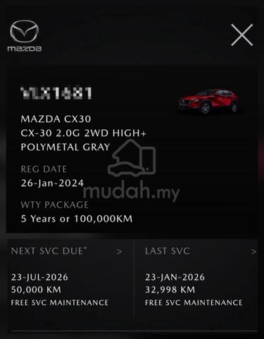 Mazda CX-30 2.0 G HIGH+ F/SERVICE 30K UDR WARANTY - 3