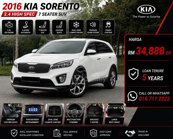 -2016 Kia SORENTO 2.4 HIGH SPEC SUV (A) FULL LOAN - 1