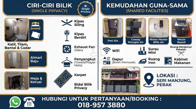 Bilik Sewa Lelaki Privacy Non Sharing Seri Manjung Perak 1
