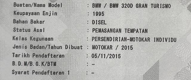 2015 BMW 320d Gran Turismo 2.0 LCI GT F34 DIESEL - 3